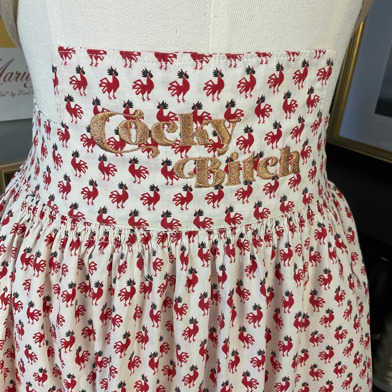 Cocky Bitch Apron (repeating cocks!) - Offensively Domestic