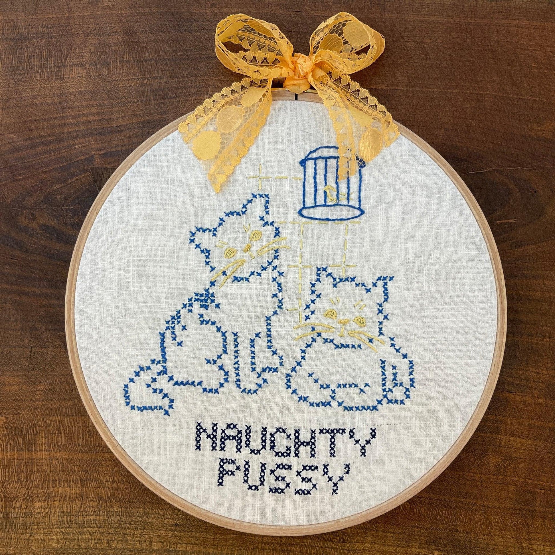 Naughty Pussy Embroidery Décor - Offensively Domestic